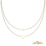 Oceľový náhrdelník Perla a srdce 450 mm